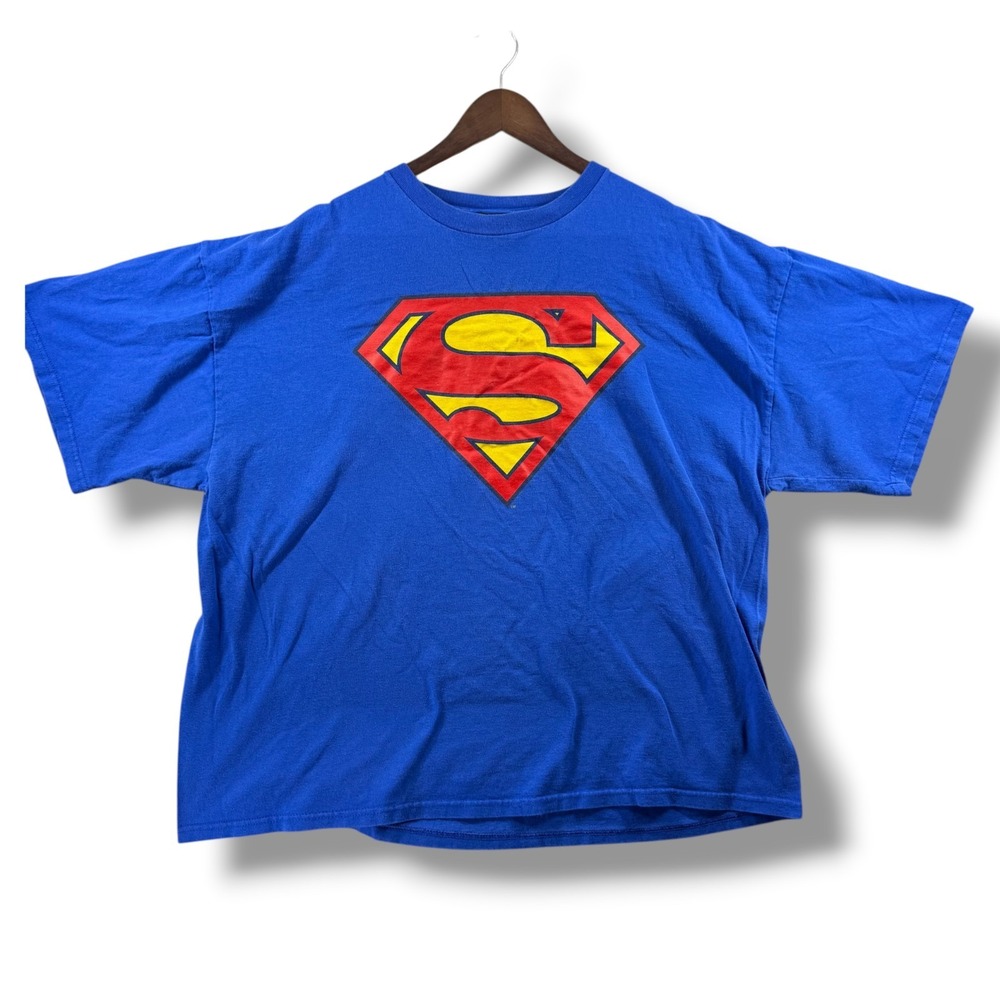 2008 Superman Mens T-Shirt Size 2 XL DC Comics Blue Short Sleeve XXL
